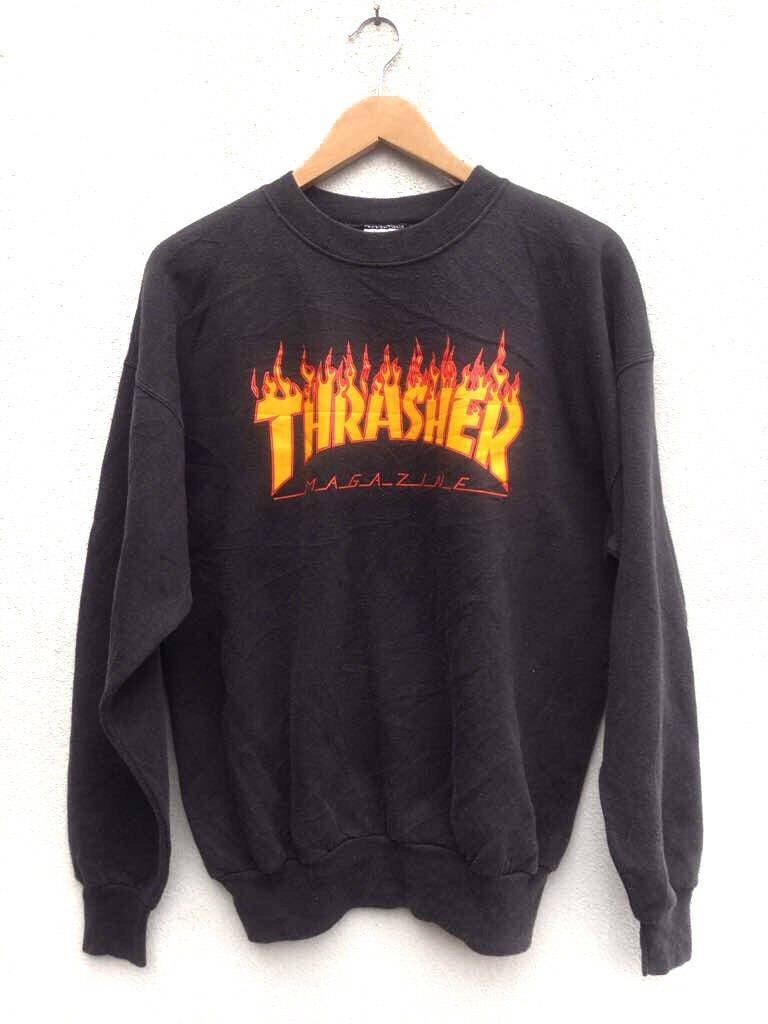 Vintage 90's Thrasher Magazine Flame Logo Skateboarding | Etsy