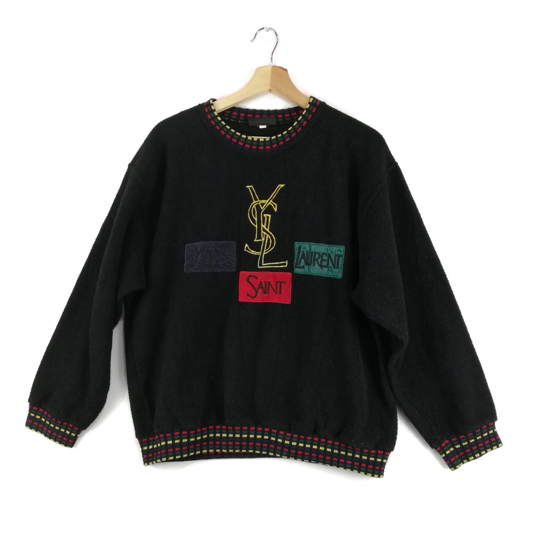 Vintage YVES SAINT LAURENT Sweatshirt Large 90's Saint Lauren Pour