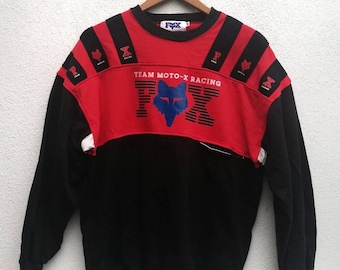 Sudadera de motocross vintage rara de los años 90 del equipo Fox Moto-x Racing, talla XL, Ricky Johnson, Damon Bradshaw, Jeremy McGrath, AMA