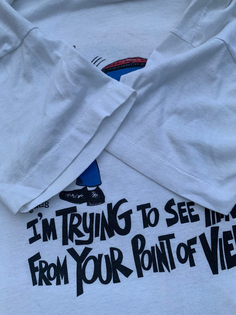 Vintage 80\u2019s Frank a Jones artwork I\u2019m Trying To See Things From Your Point Of View T shirt Size L frank jones jasper johns pollock