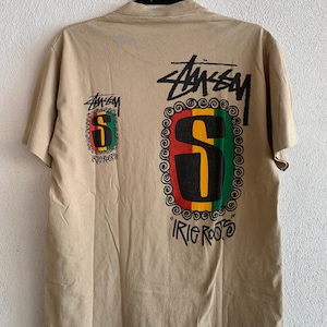 True Vintage Stussy “Irie Roots” Tribe Era T Shirt / Skate T Shirt / skate / rasta / hippies / reggae Size M