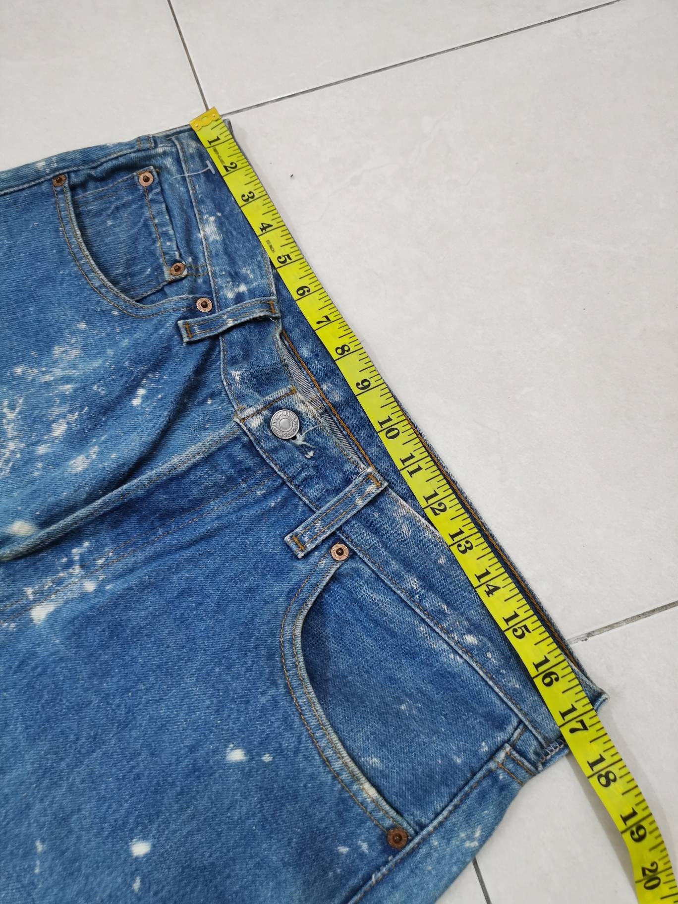 W34 Vintage Levis 501 Acid Wash Design 90's Made in Usa