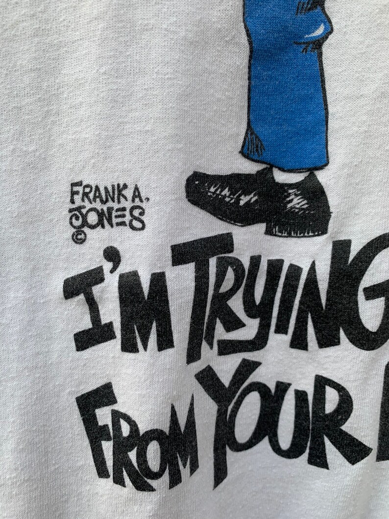 Vintage 80\u2019s Frank a Jones artwork I\u2019m Trying To See Things From Your Point Of View T shirt Size L frank jones jasper johns pollock