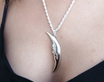 Sterling Silver Half Moon Necklace: Celestial Elegance for Moon Lovers