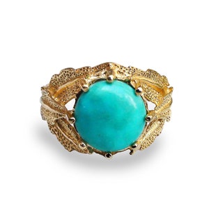 Handcrafted Turquoise Ring in 18k Gold Vermeil image 1