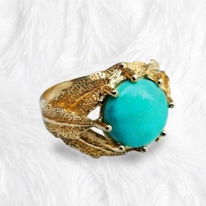 Handcrafted Turquoise Ring in 18k Gold Vermeil image 3