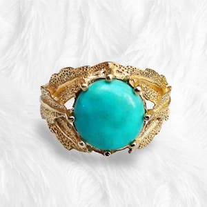 Handcrafted Turquoise Ring in 18k Gold Vermeil image 5