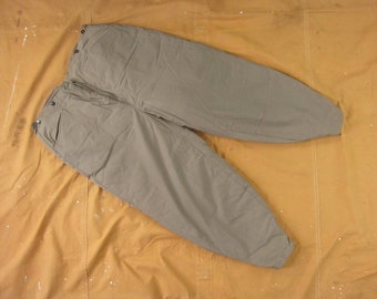 XL 40s Buckleback Down Insulated Winter Pants / Snow Pants, Quilted, Buckle Back, 1940s 40 42 x 29