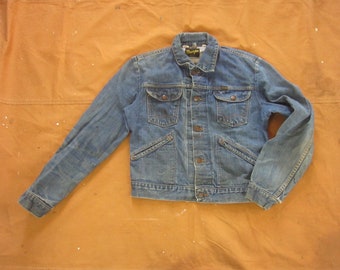 80s Wrangler Western Jacket Denim Corduroy Caller Button Rancher Workwear Faded Cowboy Vintage Worn  Size Small XS