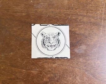 Antique 1920s Original Pen & Ink Advertising Drawing Tiger Packaging Design