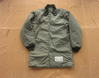 Medium 80s Military Liner Jacket / OG-107 Canadian Army Field Jacket Liner Thermal Coat