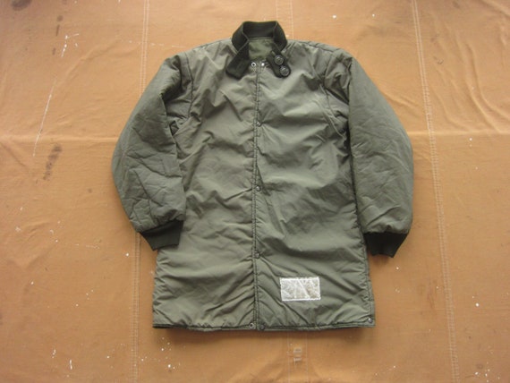 Medium 80s Military Liner Jacket / OG-107 British… - image 1