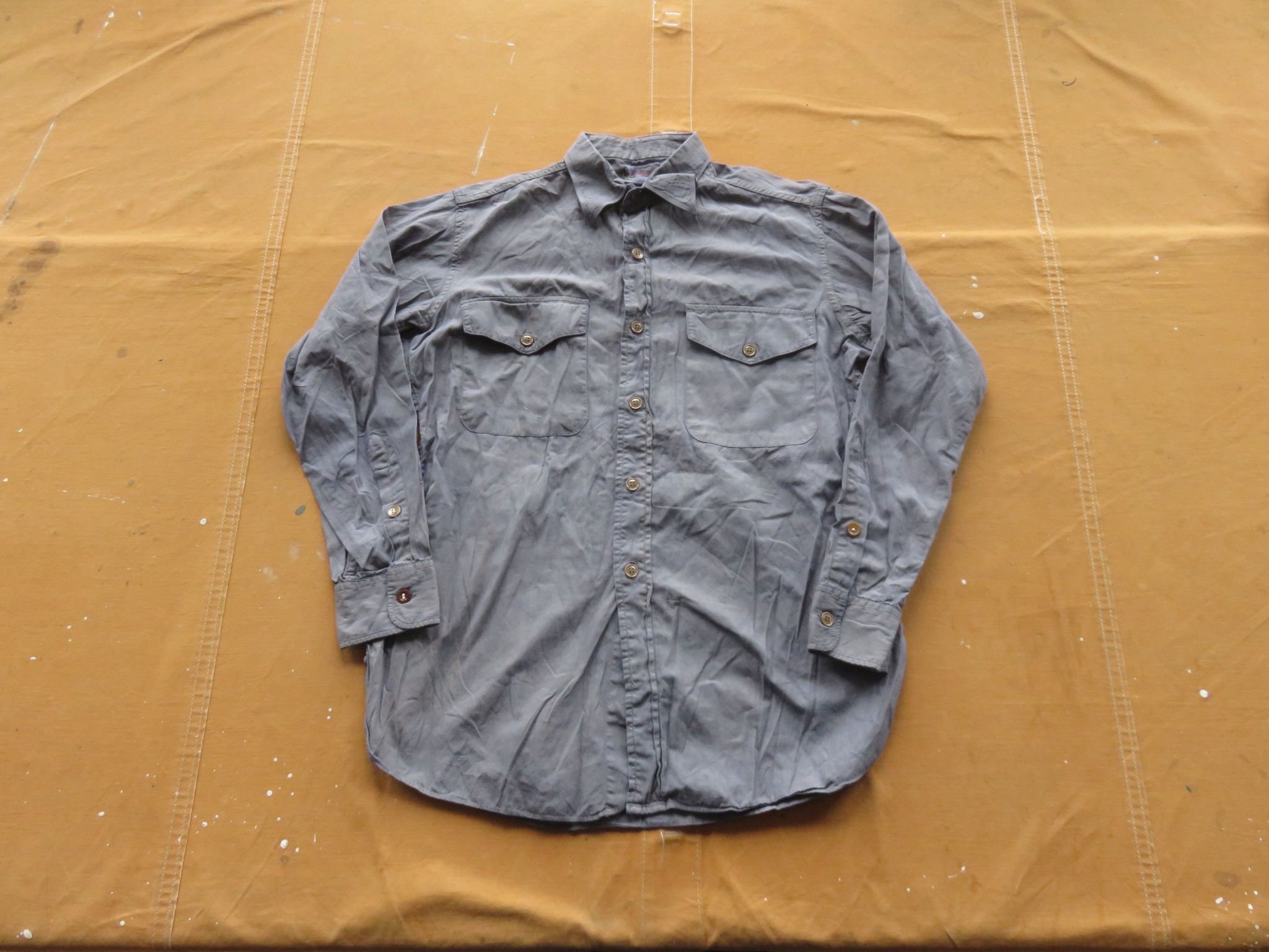 Medium 50s US Navy Overdyed Gray Button Down Work Shirt / - Etsy