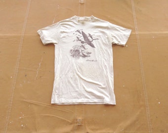Kleines 70er Jahre Eddie Bauer T-shirt / Geese 1970er Jahre kommen Sehen Sehenswertes Wandern Camping T-shirt