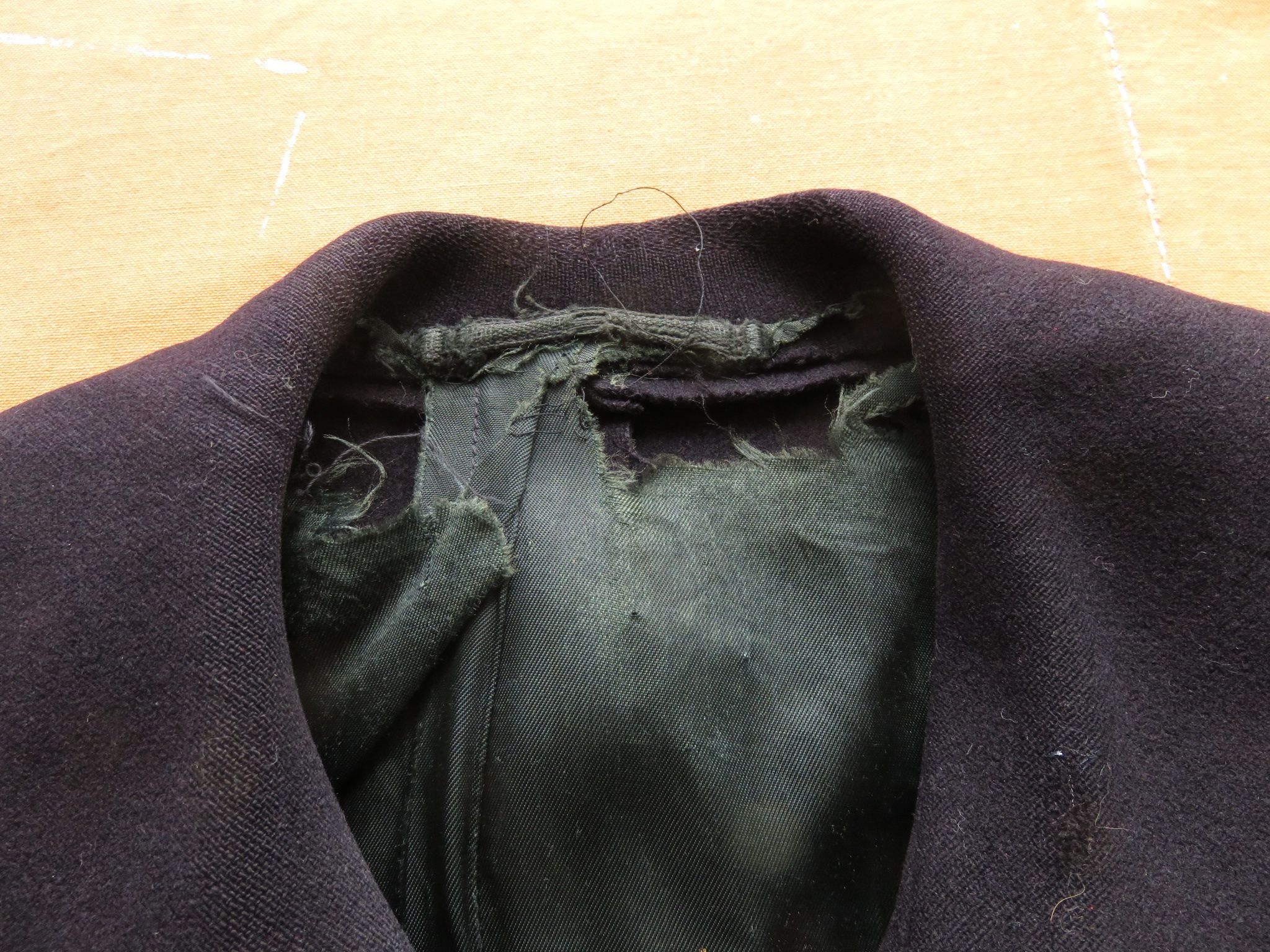 XS 40s / 50s US Coast Guard Peacoat / Corduroy Pockets Chinstrap