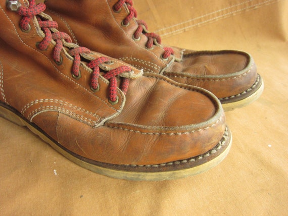 Men's 12 70s / 80s Moc Toe Work Boots / 1970s 198… - image 2