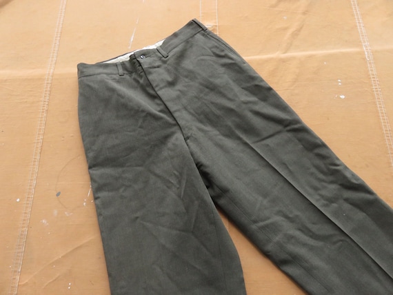 32 x 33 60s US Army Wool Uniform Trousers / Wool … - image 2