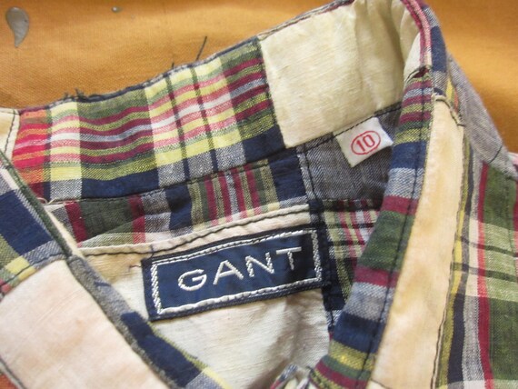 XS / Small 60s / 70s Gant Cotton Patchwork Plaid … - image 3