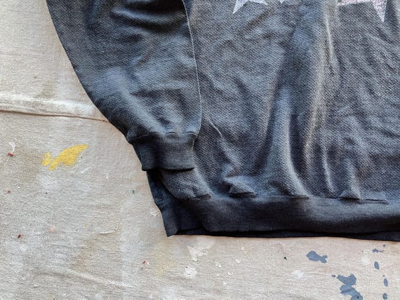 Small / Medium 70s / 80s Faded Black Glam Stars S… - image 5