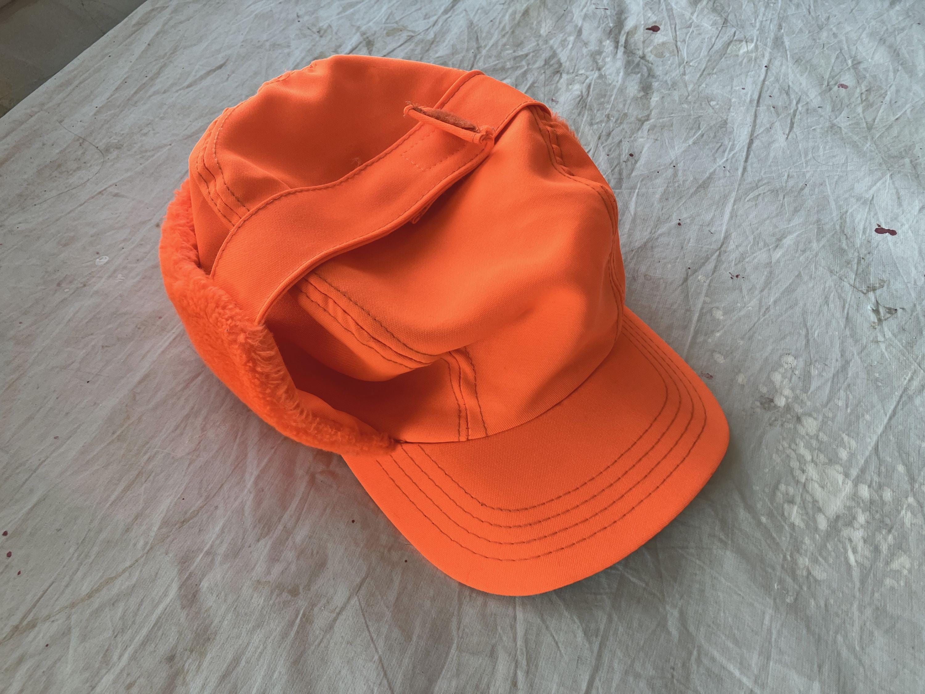 Medium 70s / 80s Blaze Orange Hunting Hat / 1970s 1980s Fishing