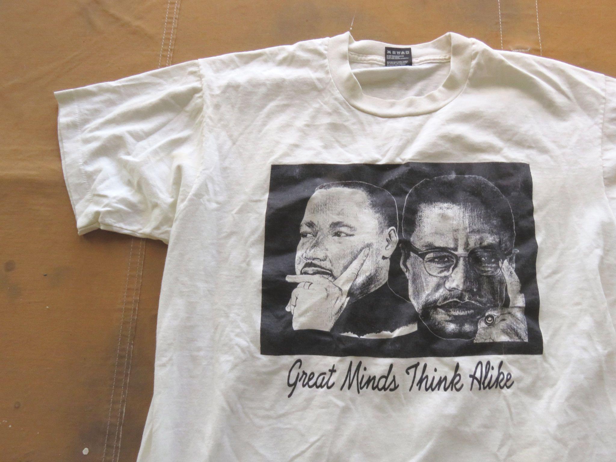 XL 90s Malcolm X & Martin Luther King Jr T-shirt / 1990s Single 