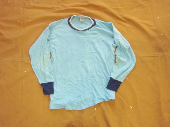 XS / Small 60s / 70s 100% Cotton Two Tone Blue Lon