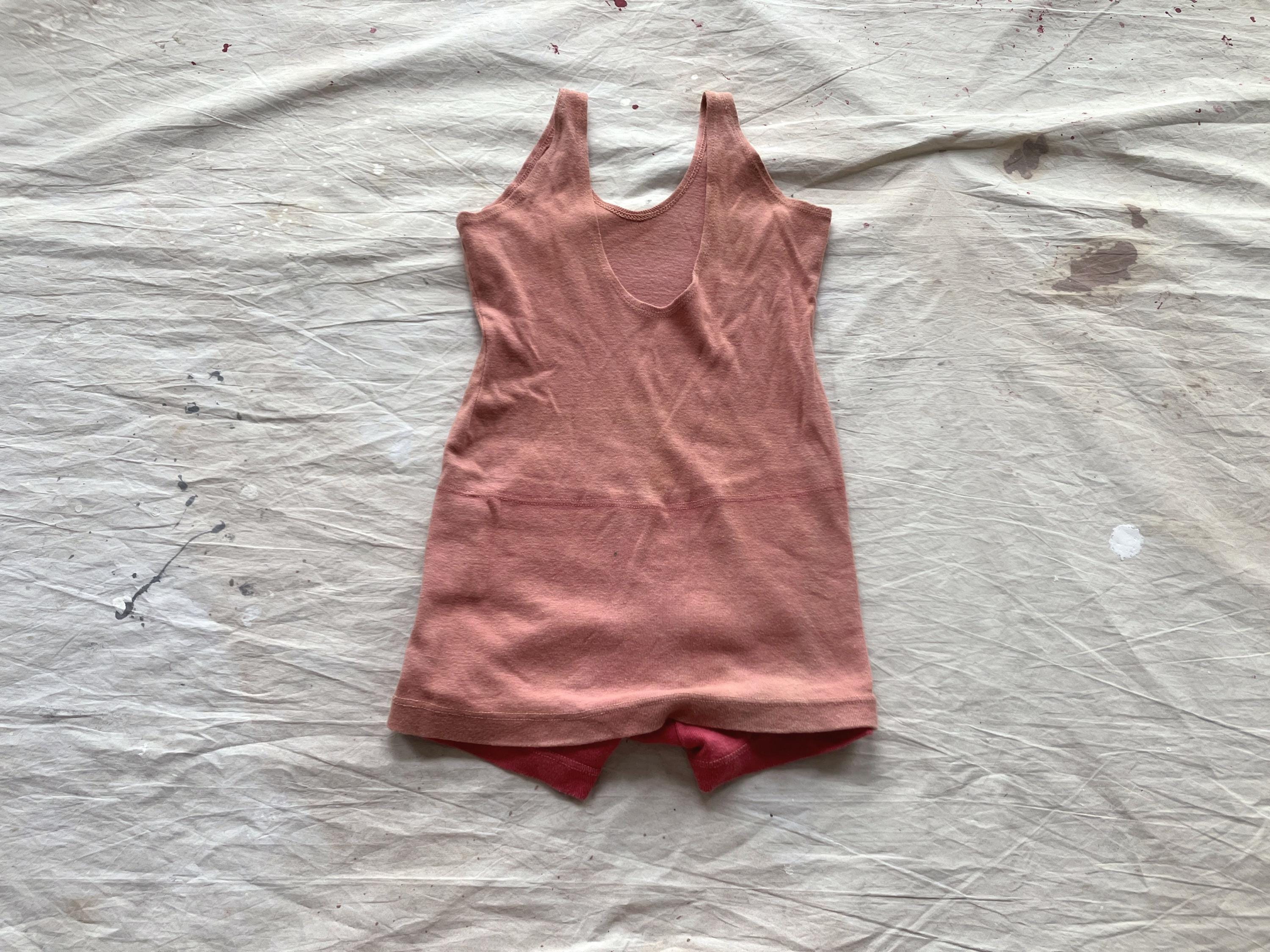 Medium 30s Cotton Swimsuit / 1930s 1940s Bathing Suit Gym Romper Shorts