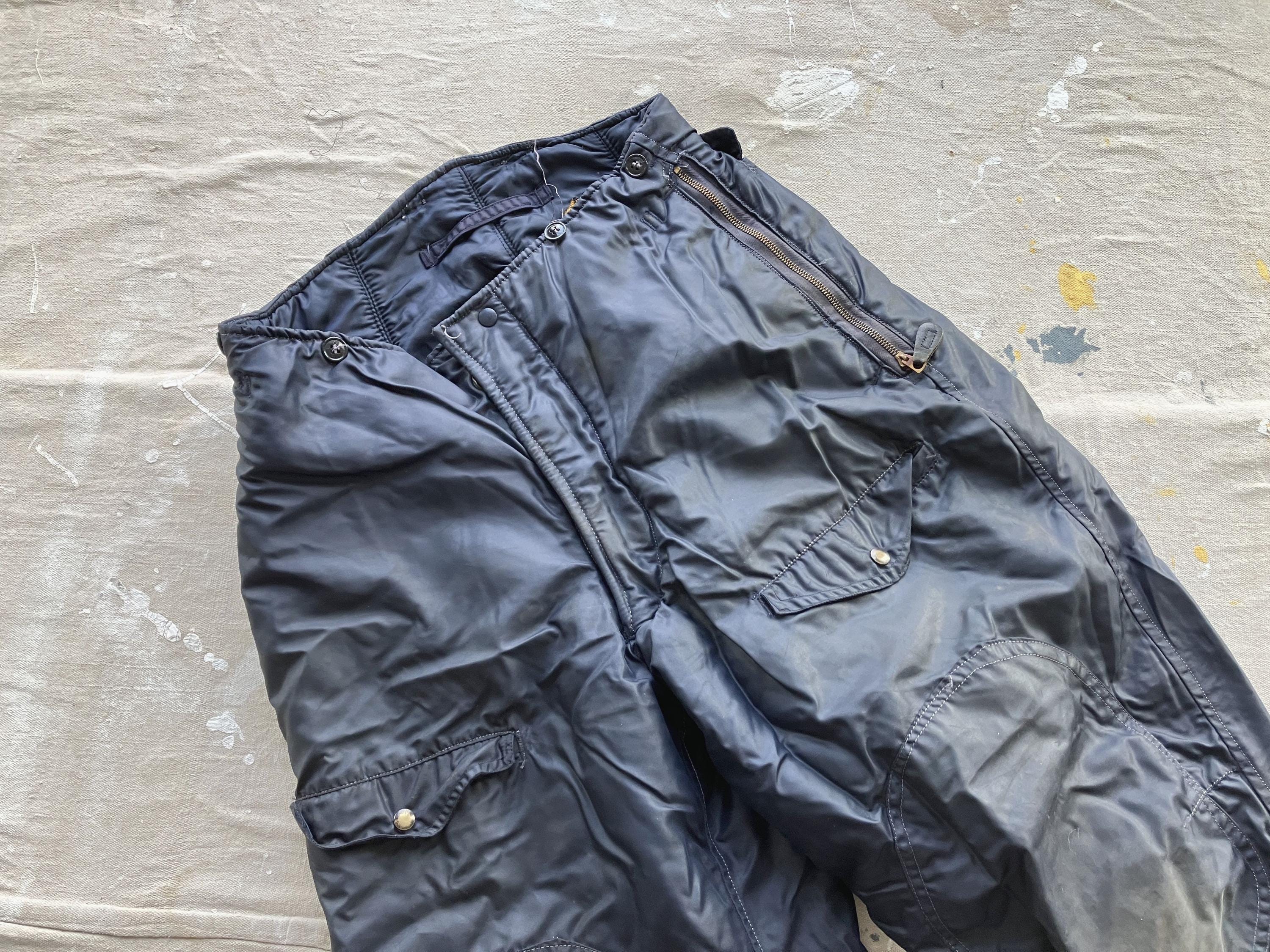Large / Size 36 50s US Air Force Blue Nylon Flight Pants / Heavy 