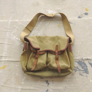 Vintage 90er Jahre Brady Canvas & Leder Fliegenfischertasche Schultergurt Kameratasche Kameratasche 1940s- Style