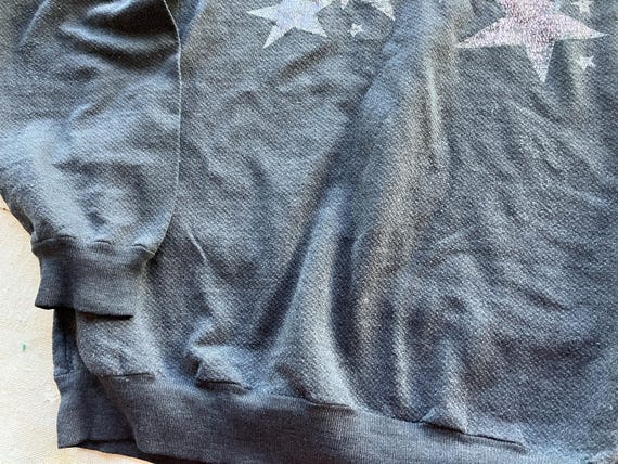 Small / Medium 70s / 80s Faded Black Glam Stars S… - image 6