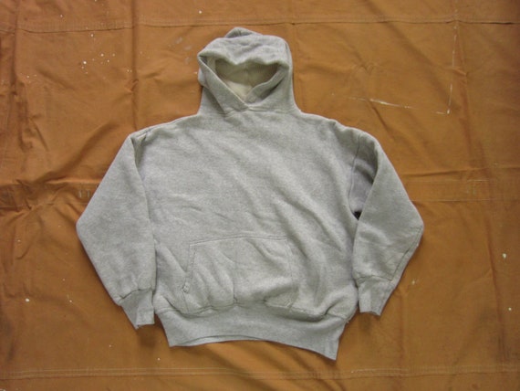 Small 60s Thermal Lined Cotton Hooded Sweatshirt /