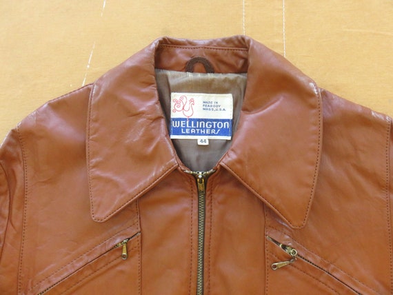 Medium 70s Wellington Leather Brown Leather Jacket / Hippie