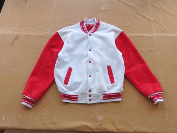SALE Large 90s Sweatshirt Cardigan Jacket Letterman Varsity Style 1990s Fruit of the Loom Snap Front Button Etsy UK