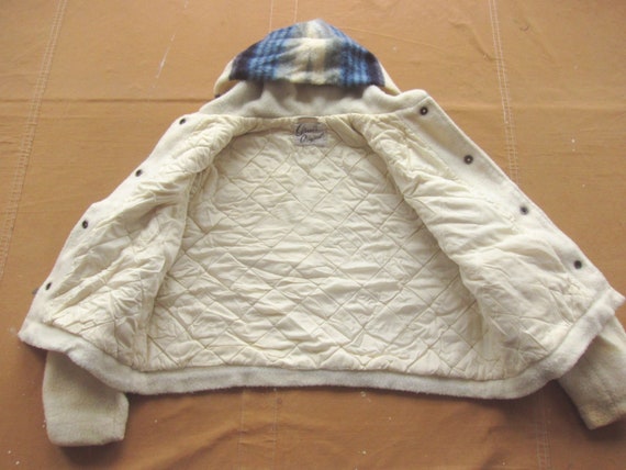 Medium / Large 50s Women's Hooded Fleece Jacket /… - image 9
