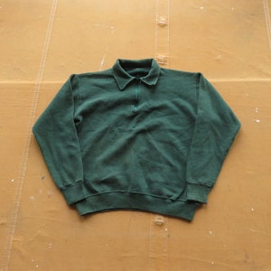 XS 60s Red 100% Cotton Zipper Sweatshirt / Hoodie Hooded