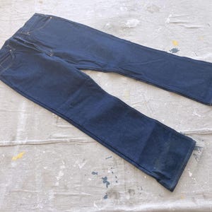 37 x 33 80s Lee Riders Boot Cut Jeans / No Wash 1980s Made in USA 100% Cotton Rigid Dark Denim Flare Large Large XL Made in USA 36 38