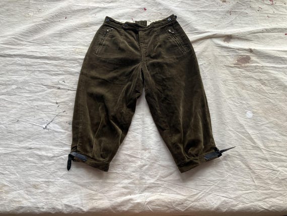 30 Waist 60s Corduroy Jodhpur Style Pants / 1960s 1970s 70s Small Medium Corduroy Trousers Short Cropped Pants Obermeyer Hiking Climbing