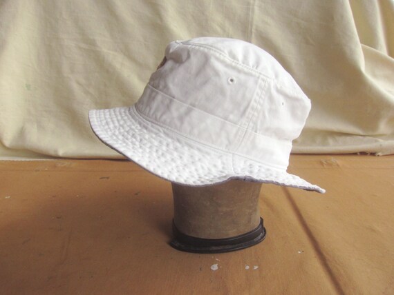 Large 90s Polo Golf Bucket Hat / White Cotton 199… - image 9