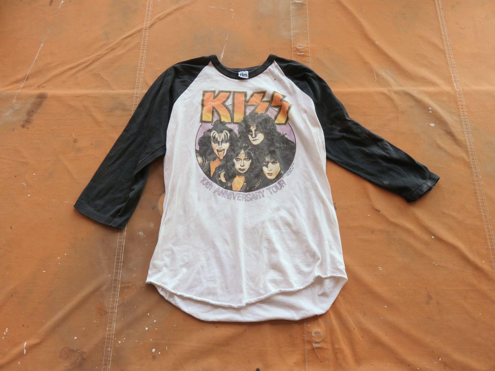 Large / XL 80s Kiss 10th Anniversary Tour Jersey T-shirt Large / XL 80s Kiss 10th Anniversary Tour Jersey T-shirt