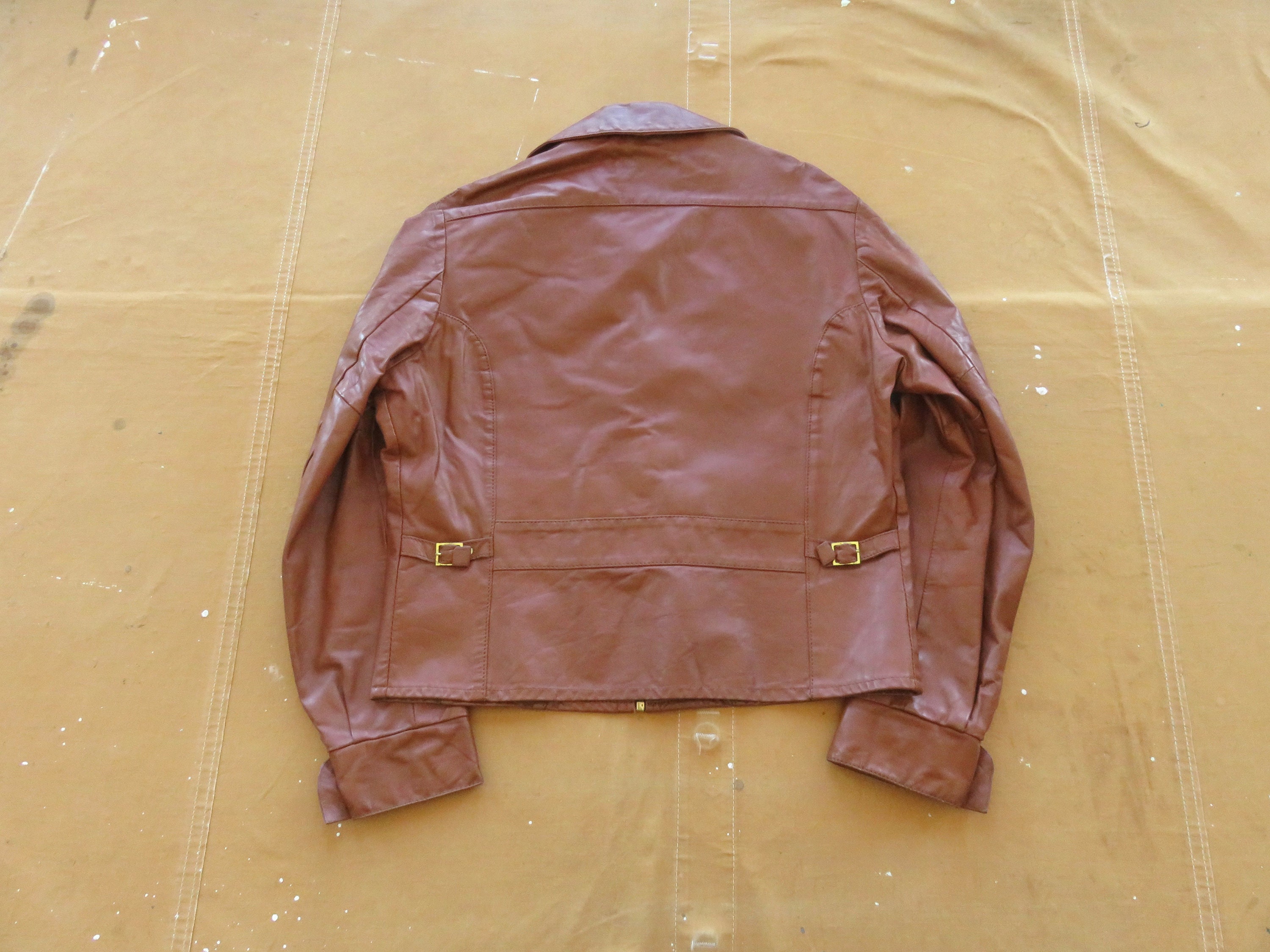 Medium 70s Wellington Leather Brown Leather Jacket / Hippie