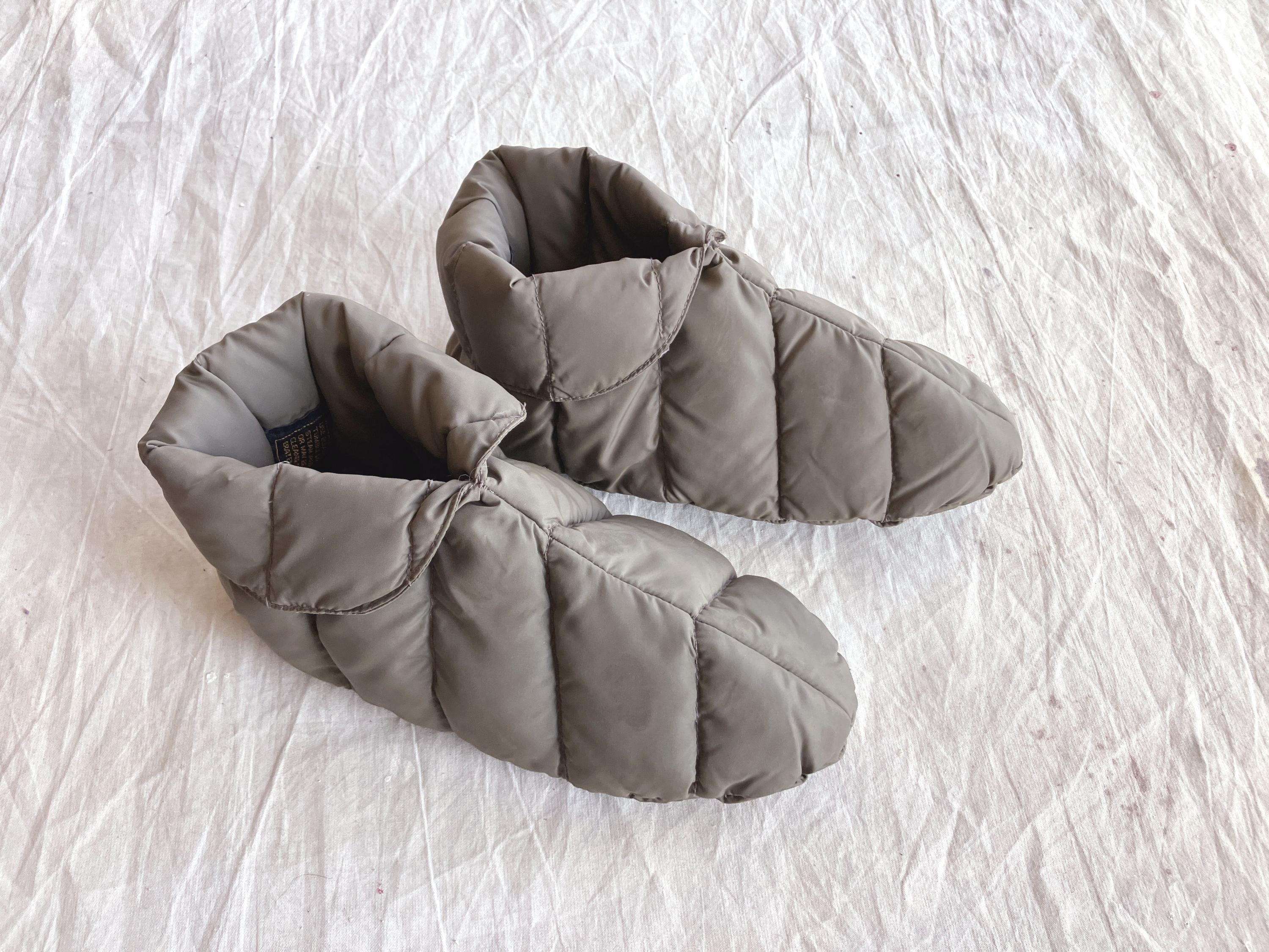 Vintage Eddie Bauer Down Booties Slippers Made in USA Brown Unisex XS Style 304 Eddie Bauer Down Slippers for Women for sale | eBay main image 4