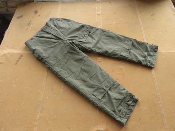 Small / Medium 40s US Army Air Force Flight Pants / Fur Lined Cargo Thermal  1940s Military Trousers Extreme Cold Weather 31 32 33 34 