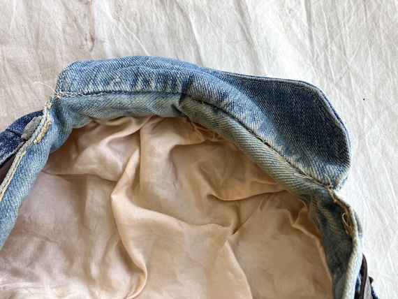 Small / Medium 70s Handmade Denim Patchwork Hat /… - image 15