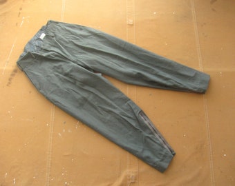 37 Waist 50s Twill Wool Whipcord Pants / Striped 1950s High Waist