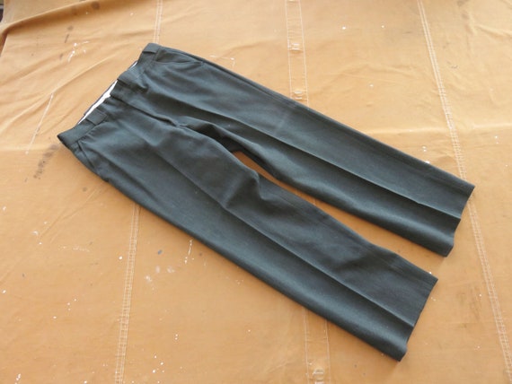 34 x 31 50s / 60s Wool Whipcord Pants / Green For… - image 1