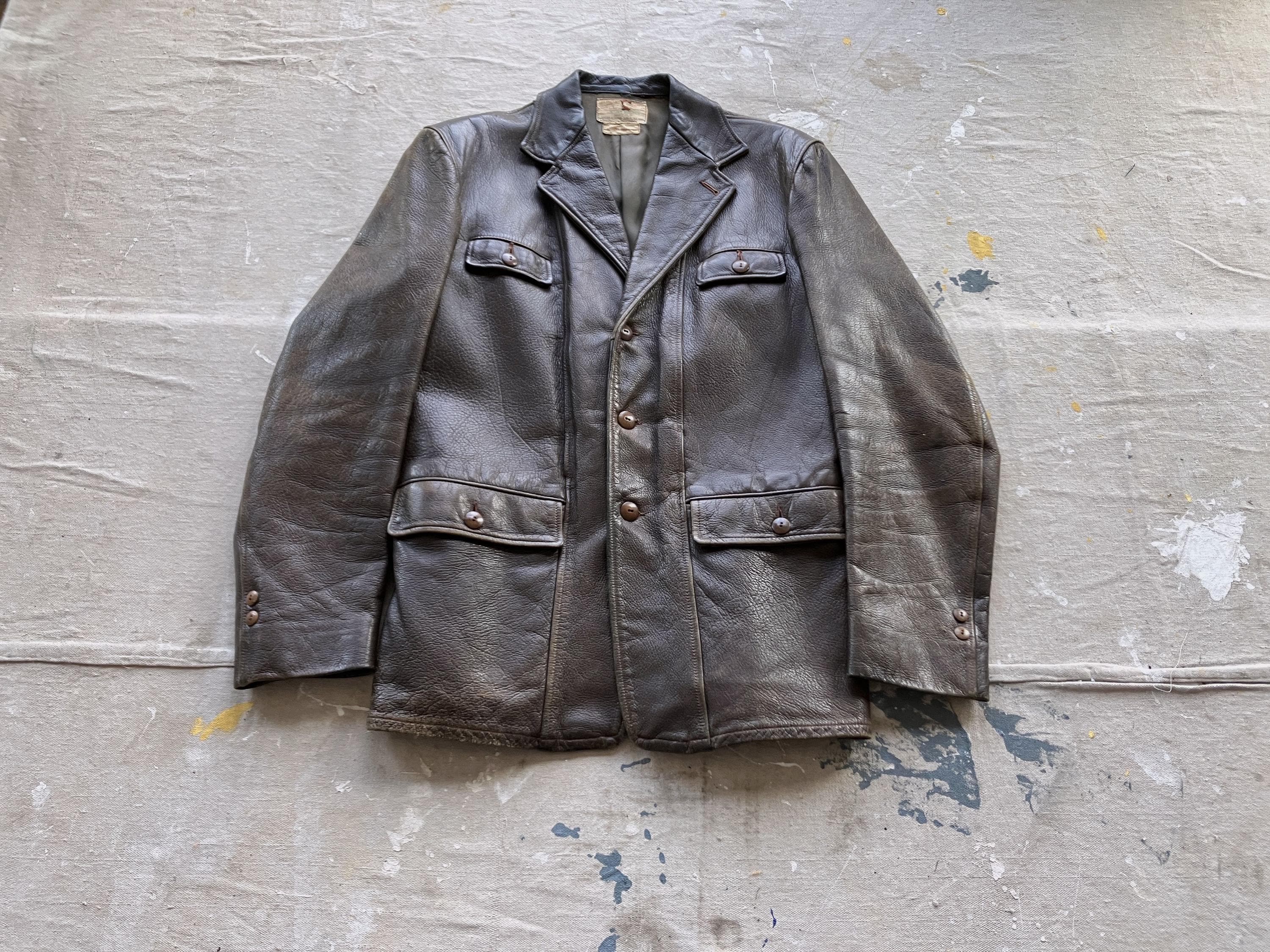 1940s leather jacket - Etsy 日本