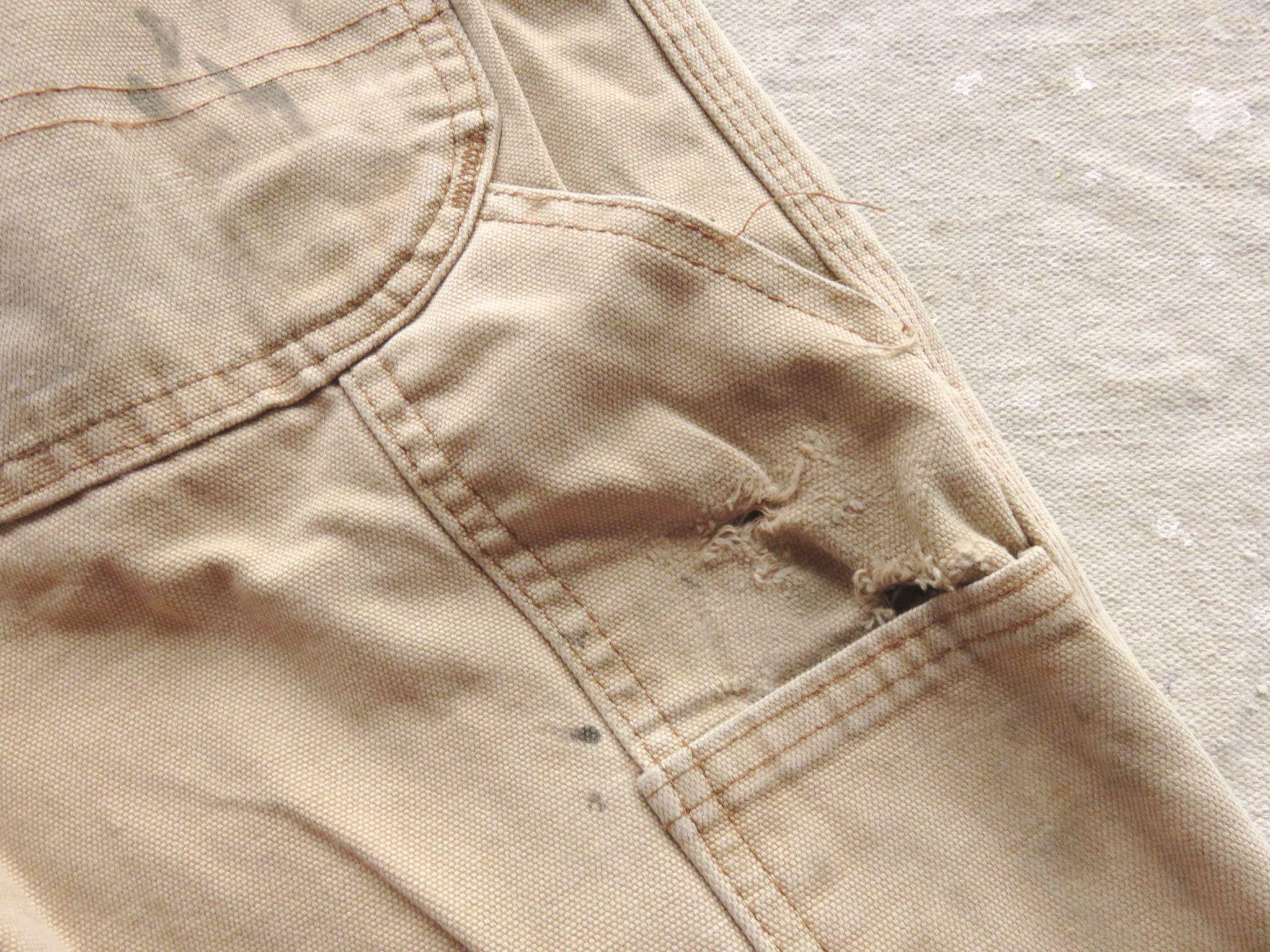 90s Dickies painter pants 襤褸　38/30 38 X 30 90s Dickies Distressed Carpenter Pants / Brown Canvas