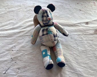 Vintage Handmade Quilt Bear / Teddy Bear Quilted Patchwork