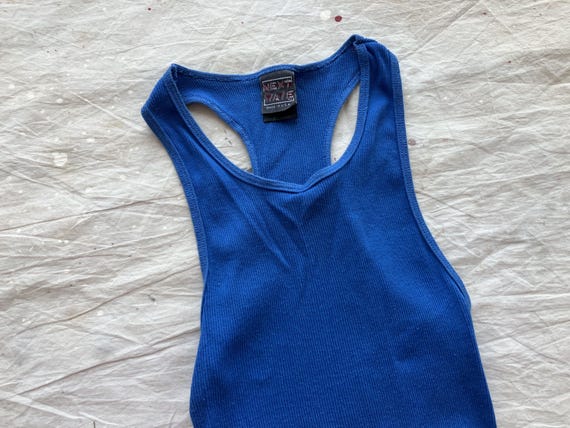 Small 80s Solid Color Tank Top Undershirt / Ribbe… - image 10