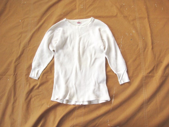 XS / Small 40s Cotton Thermal Shirt / Thick, Waff… - image 1